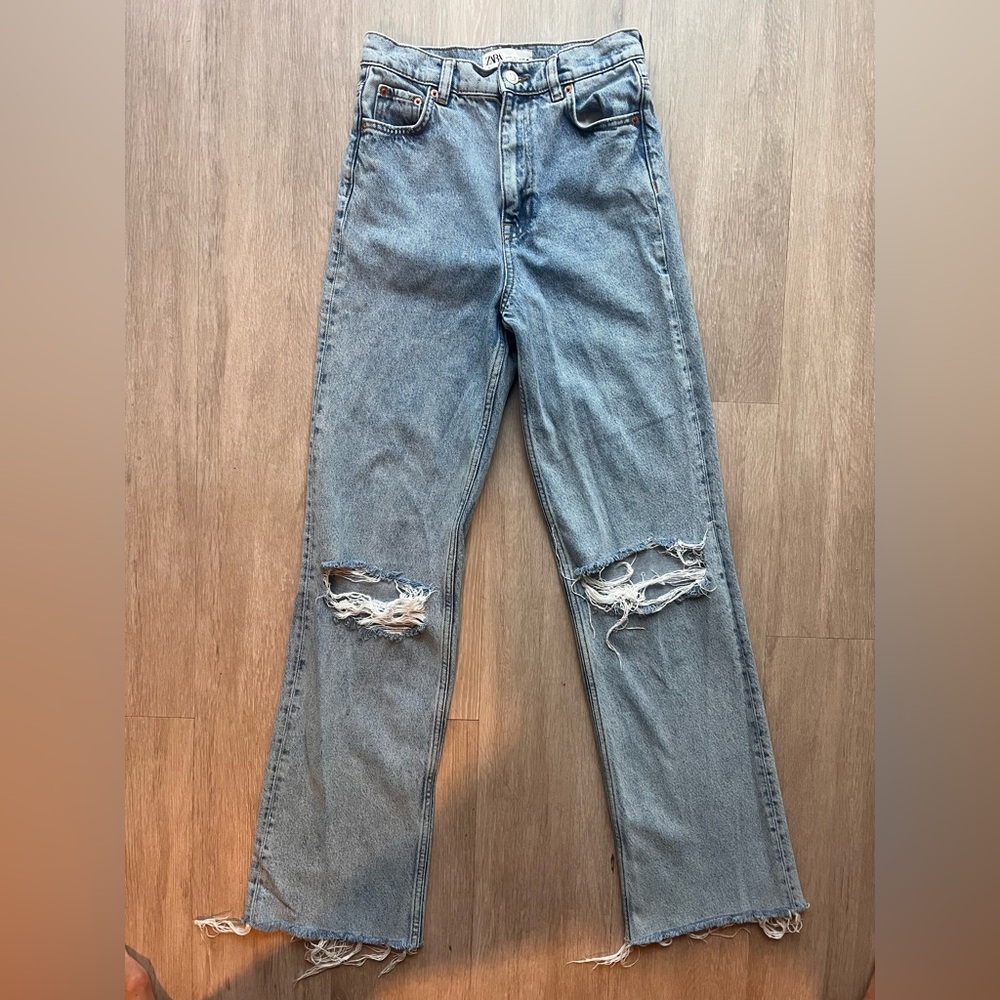 Zara Light Blue Flare Leg Women's Jeans